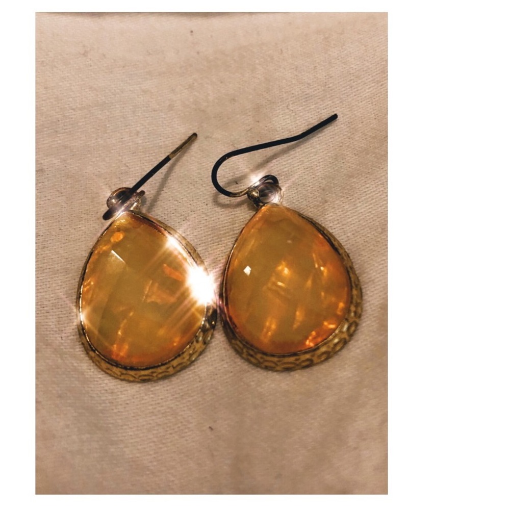 Yellow dangly earrings